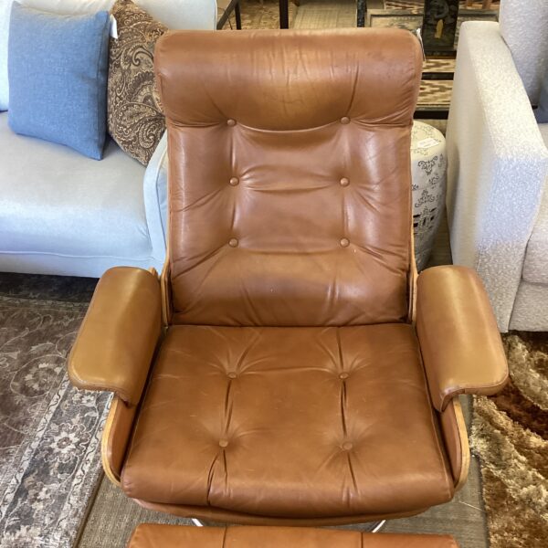 mid century lounge chair & ottoman