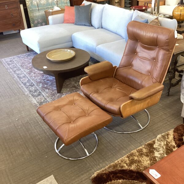 mid century lounge chair & ottoman