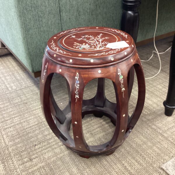 inlay hardwood garden stool
