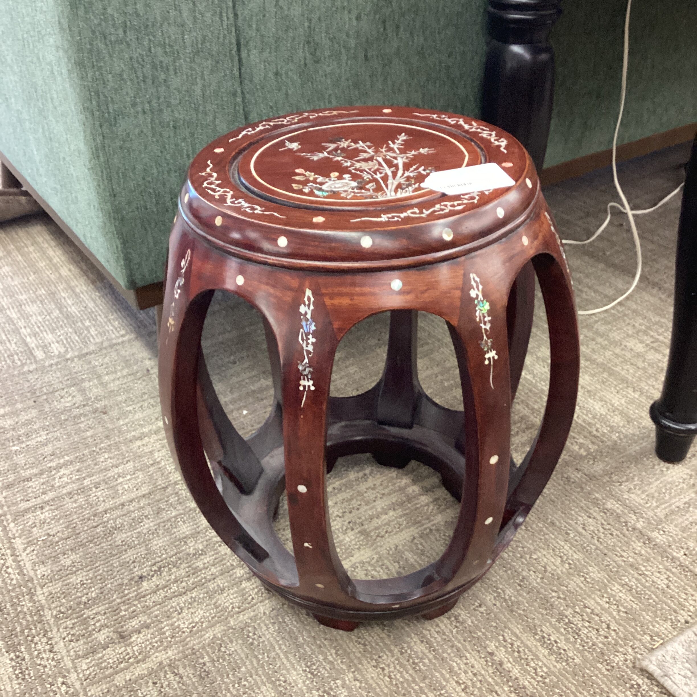inlay hardwood garden stool