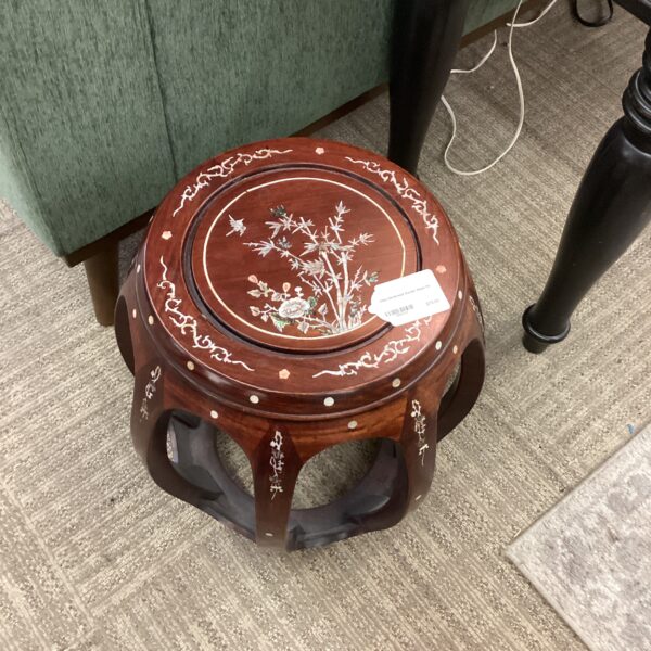 inlay hardwood garden stool