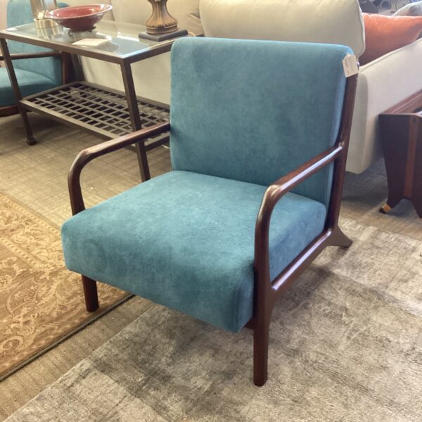 peacock wood frame accent chair