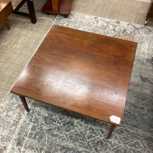 mcm dark wood square coffee table