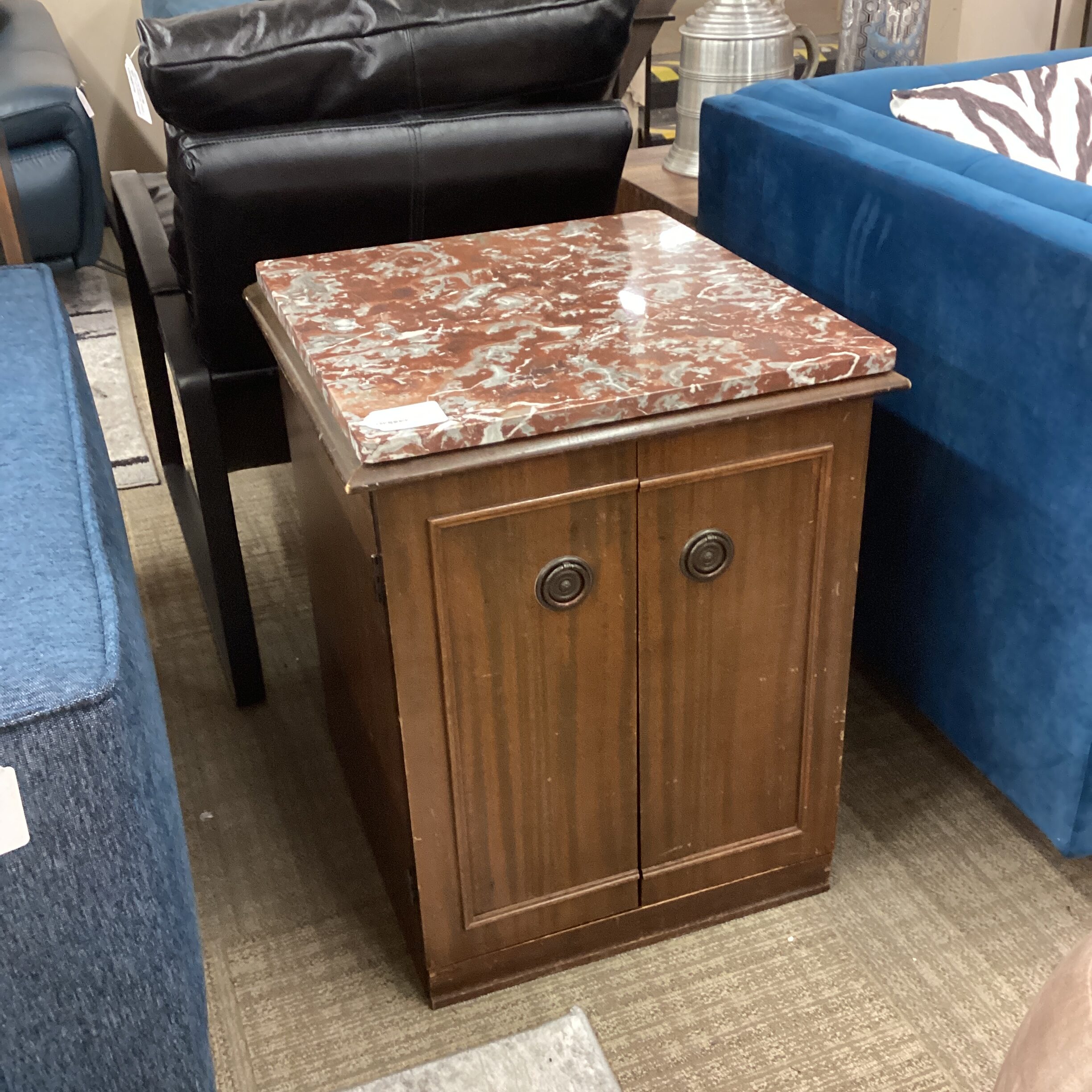 neoclassic stone top side cabinet