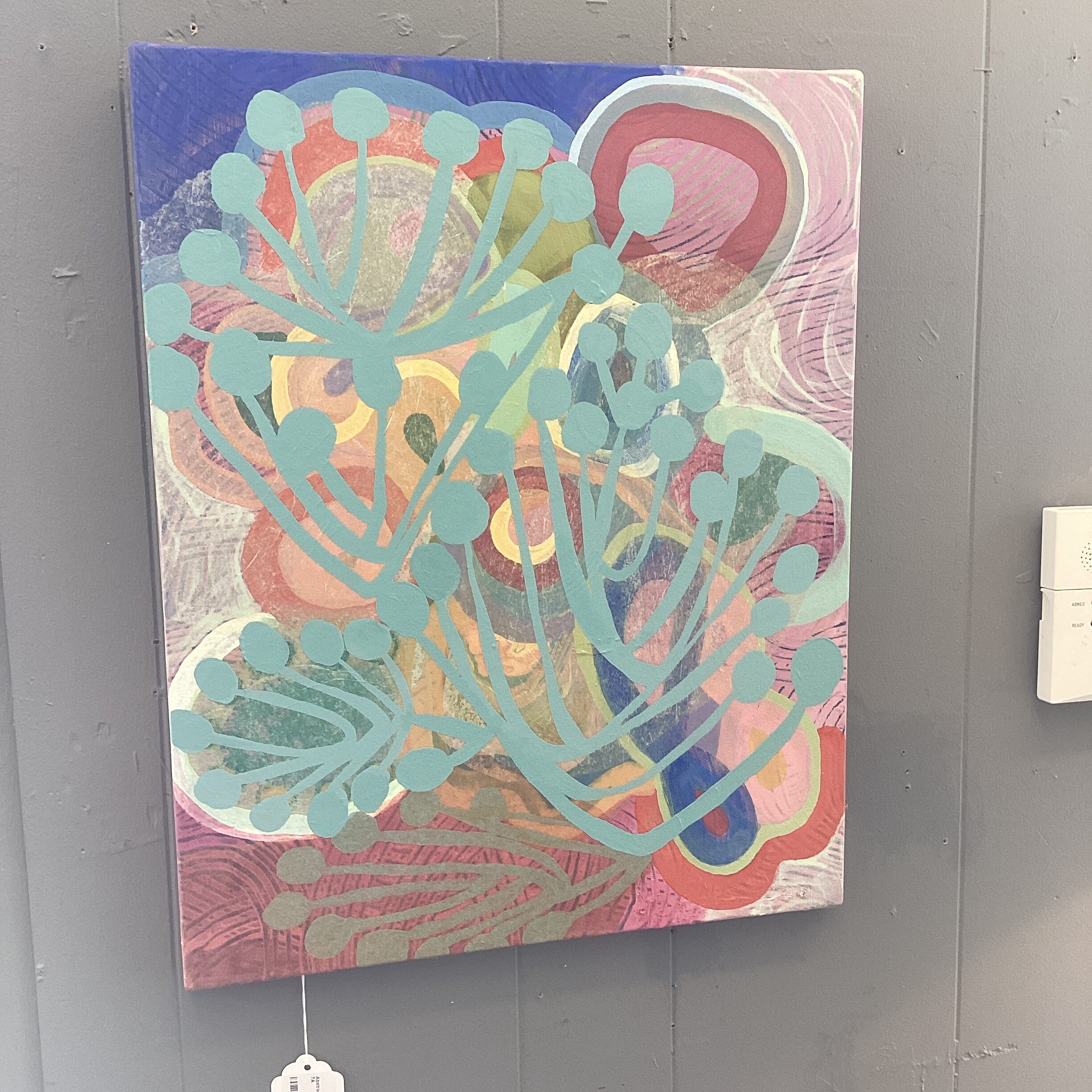 abstract mixed media plant art