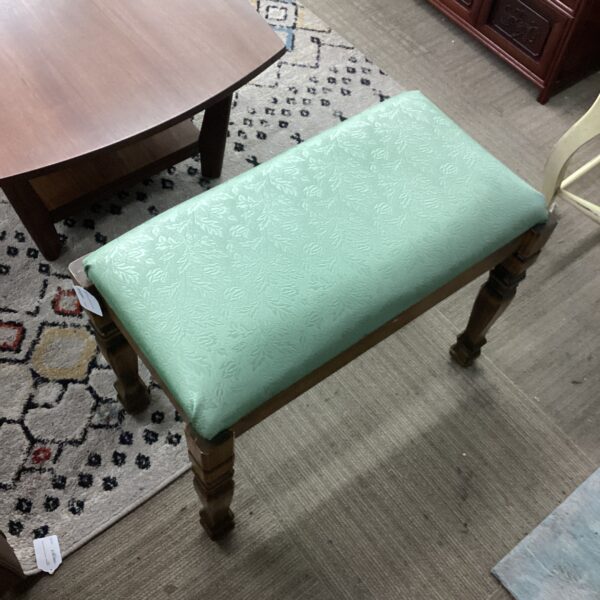 mint brocade style vinyl bench