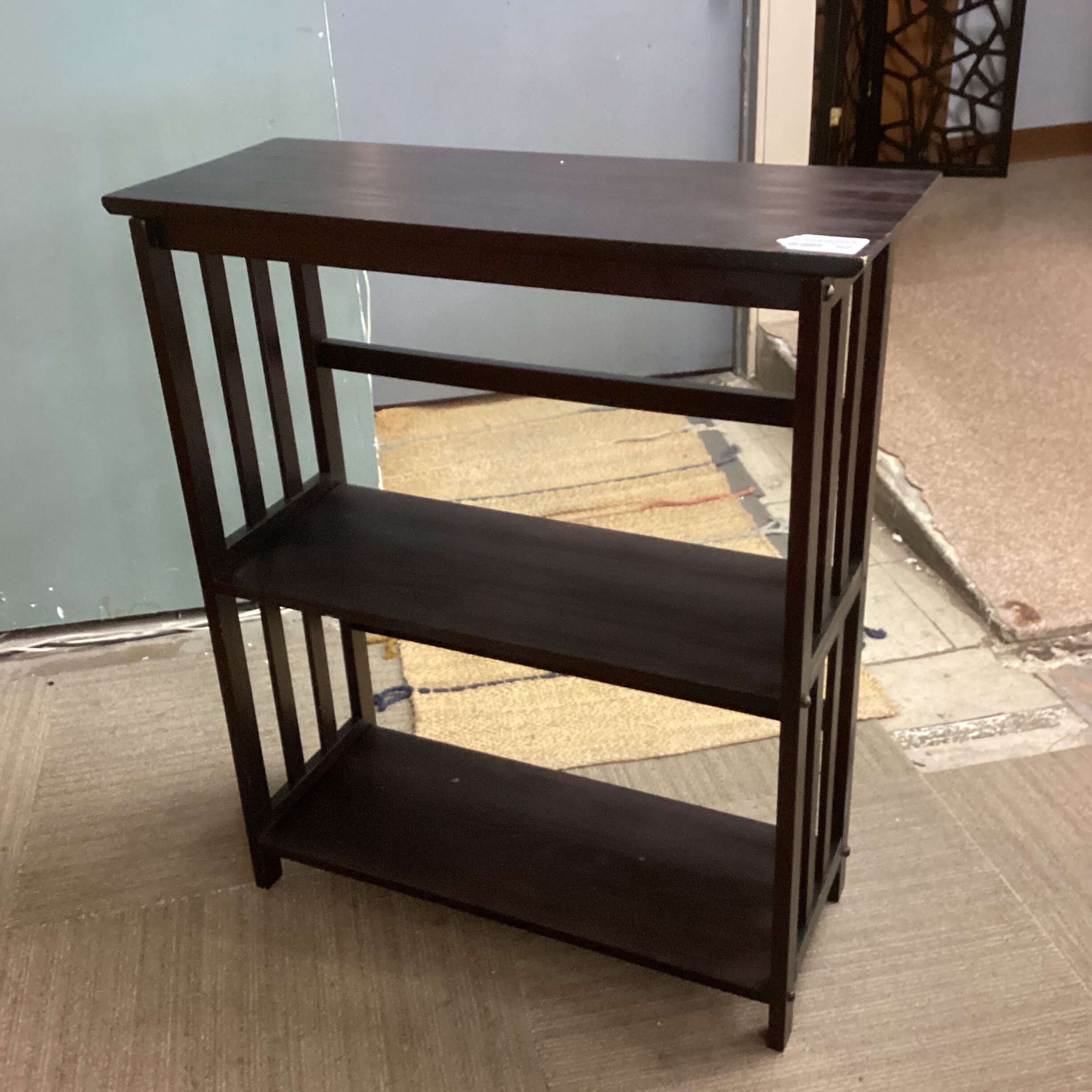 dark slatted bookcase (as is)