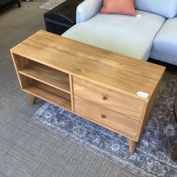 teak media stand