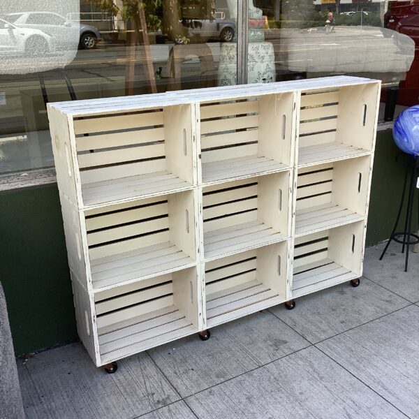 rolling 13 cubby crate shelves