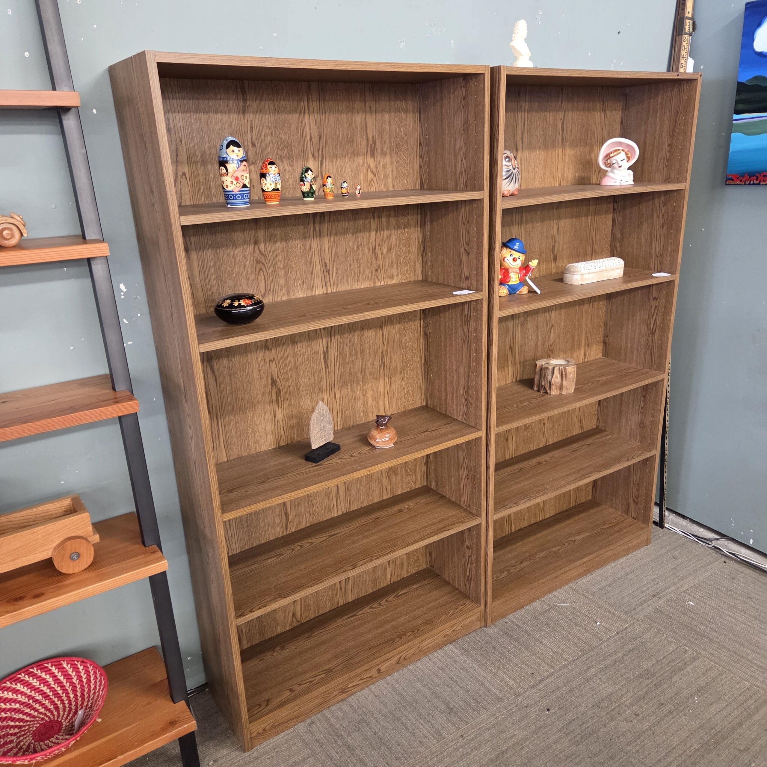 tall dark oak bookcase
