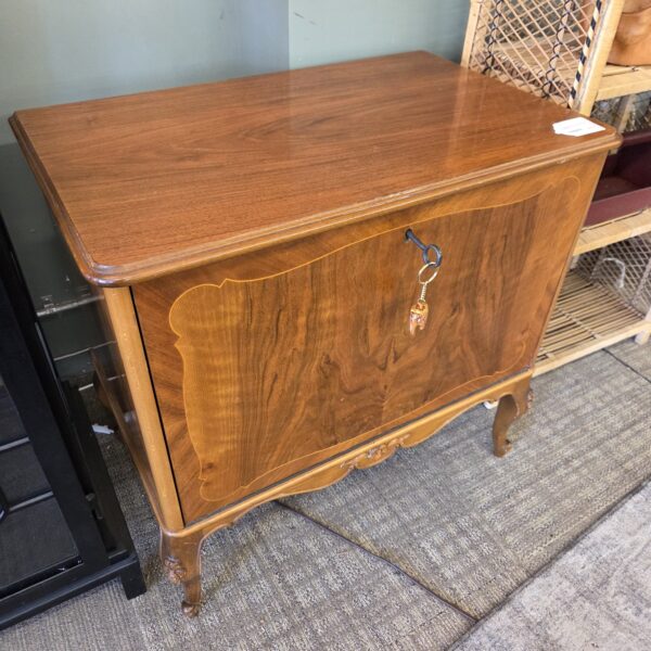 vintage burl cabrio leg flat file cabinet