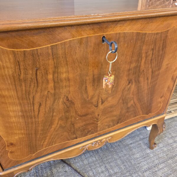 vintage burl cabrio leg flat file cabinet