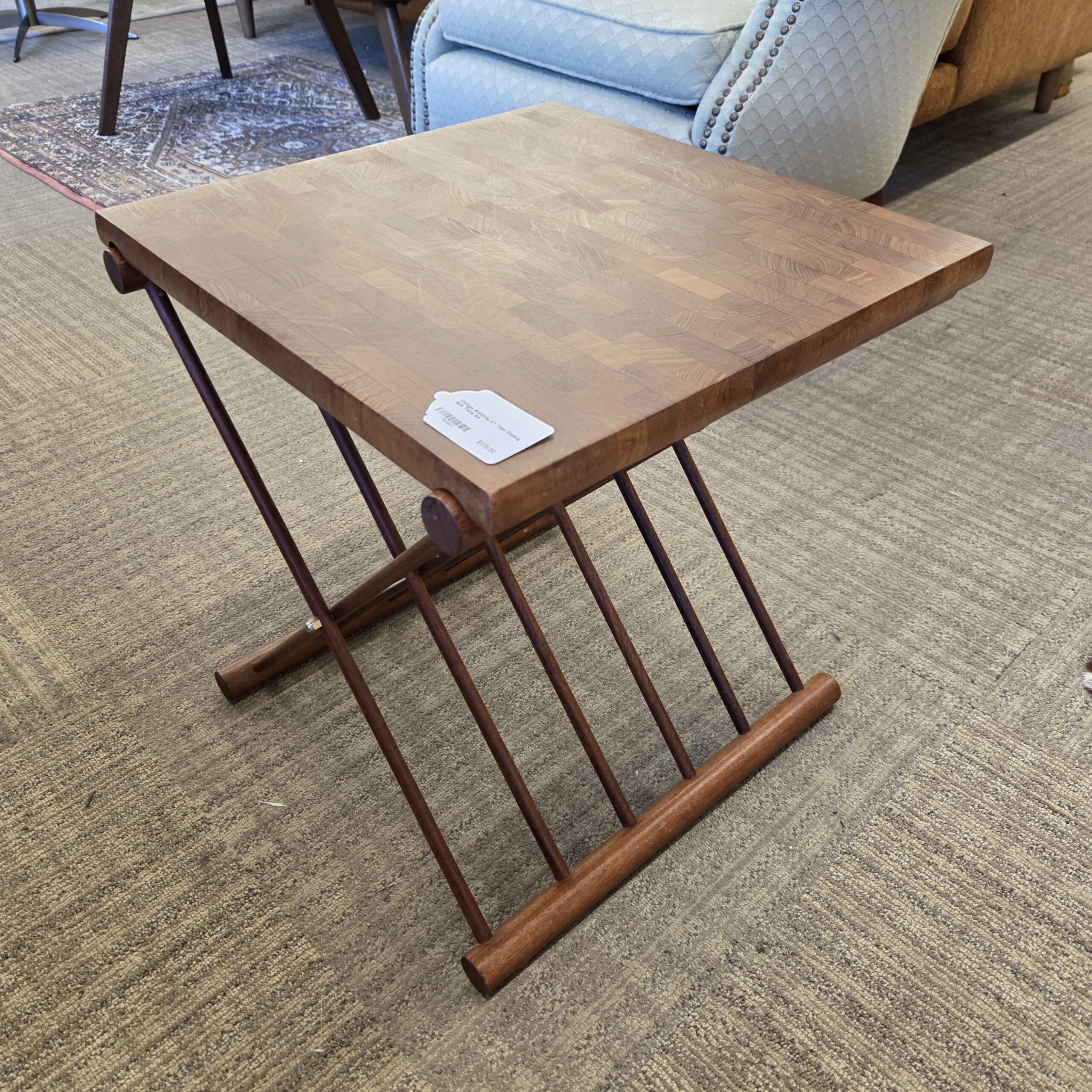 vintage mandalay teak folding side table