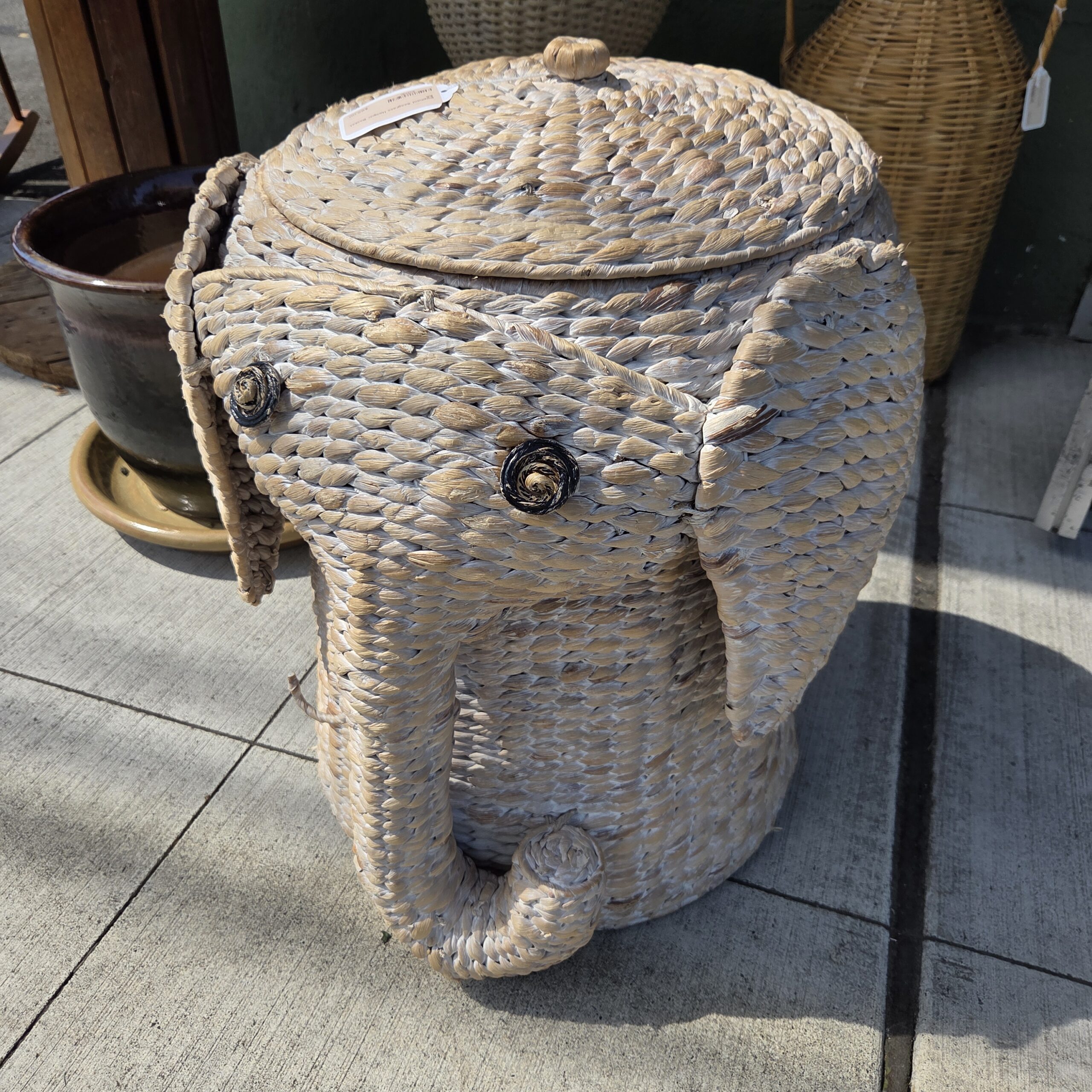 elephant seagrass hamper basket