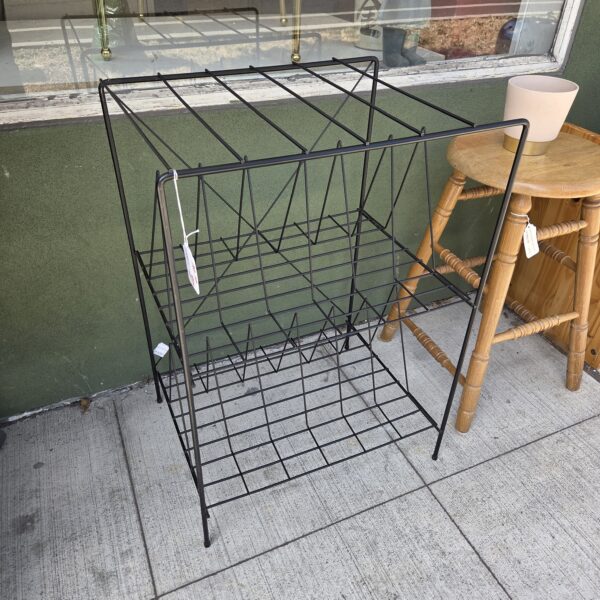 black metal record rack (as is)