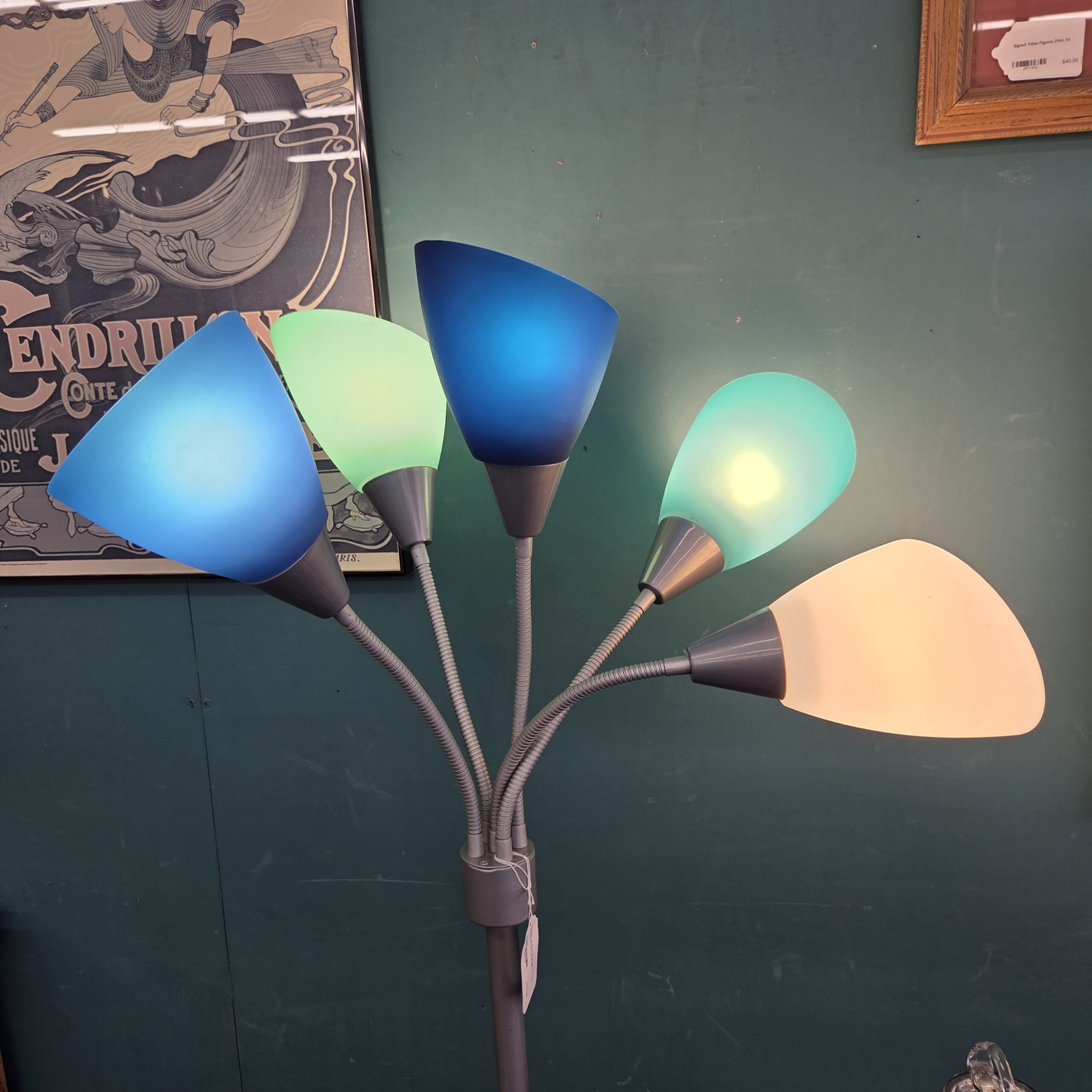 shades of blue adjustable cone shades floor lamp