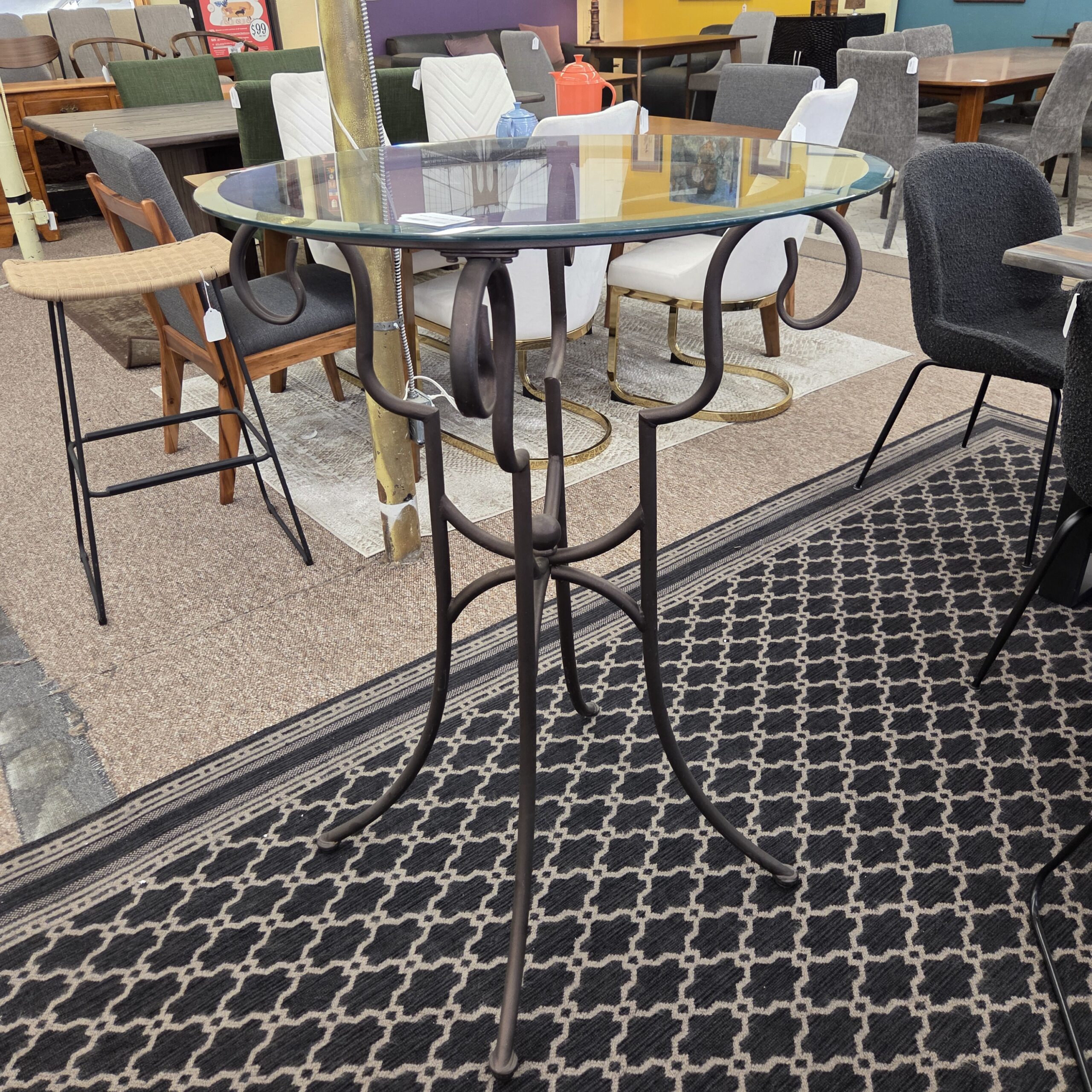 scrolly bar height bistro table