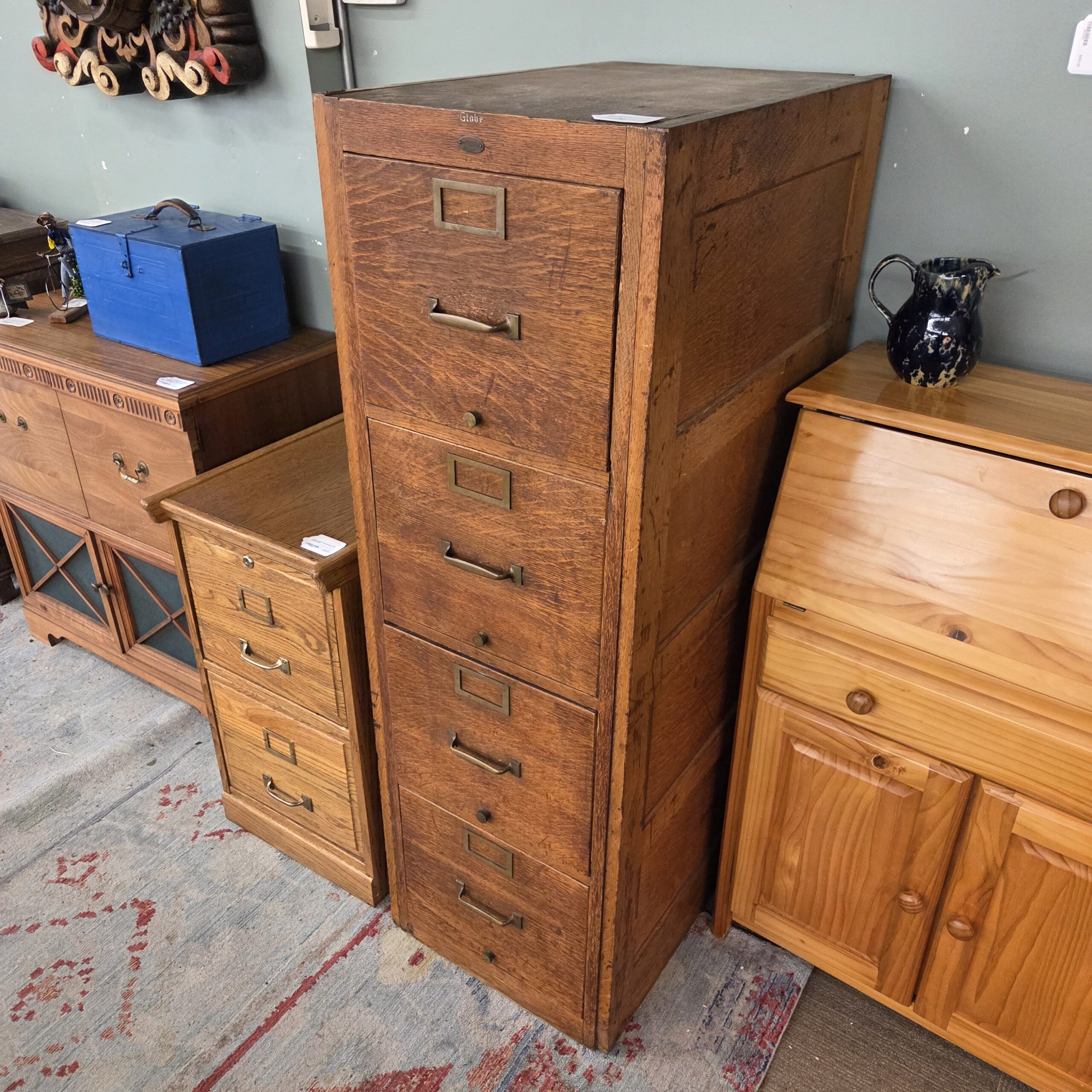 mission style oak 4drawer file