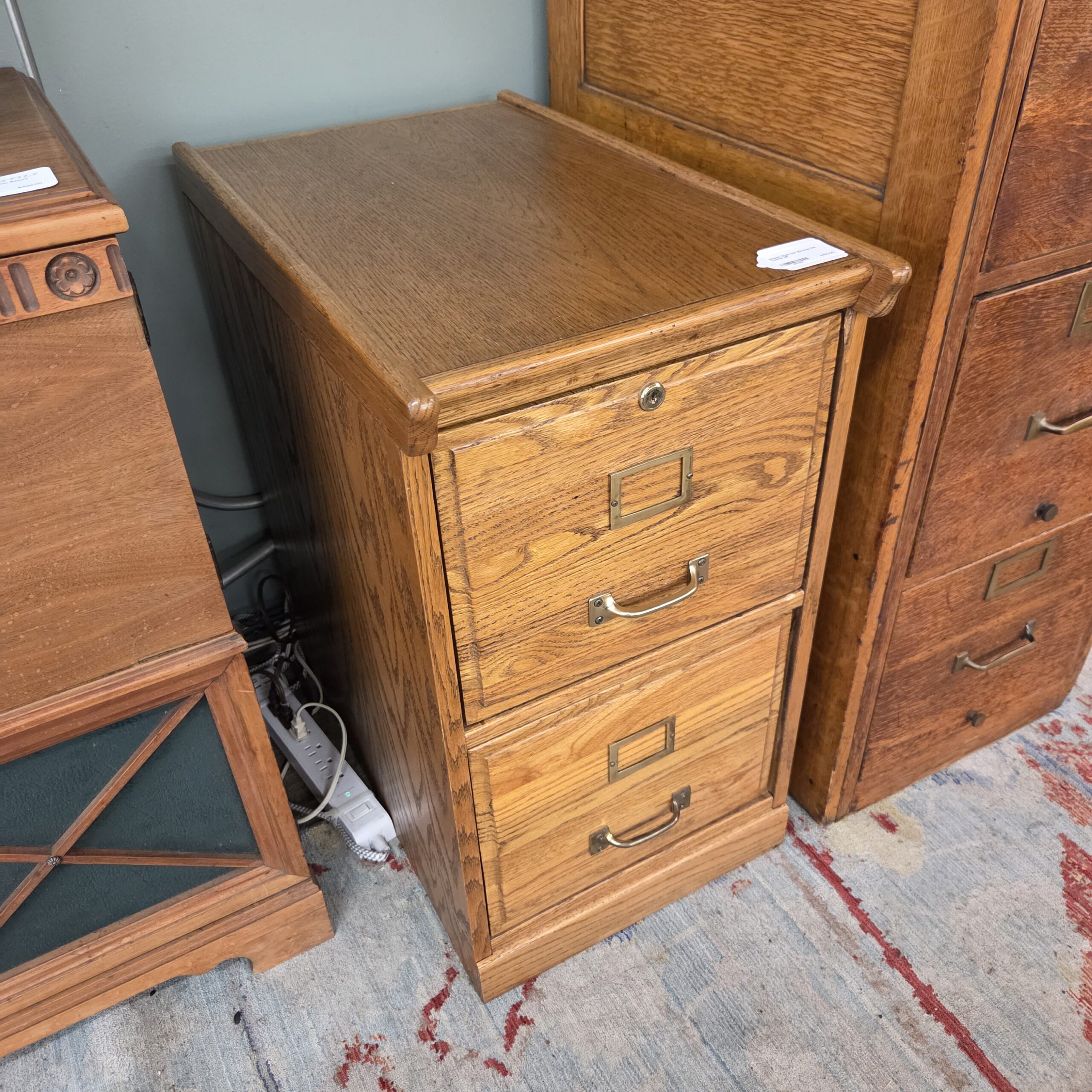 mission style oak 2drawer file cabinet