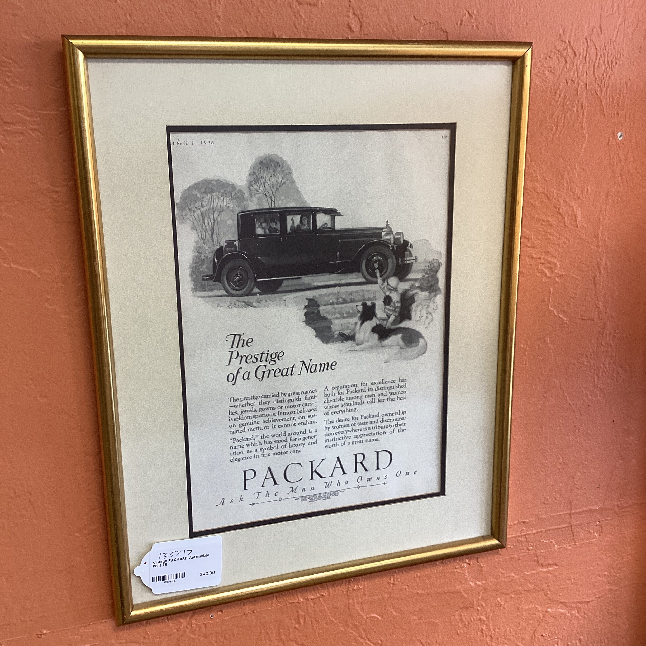 vintage packard automobile print