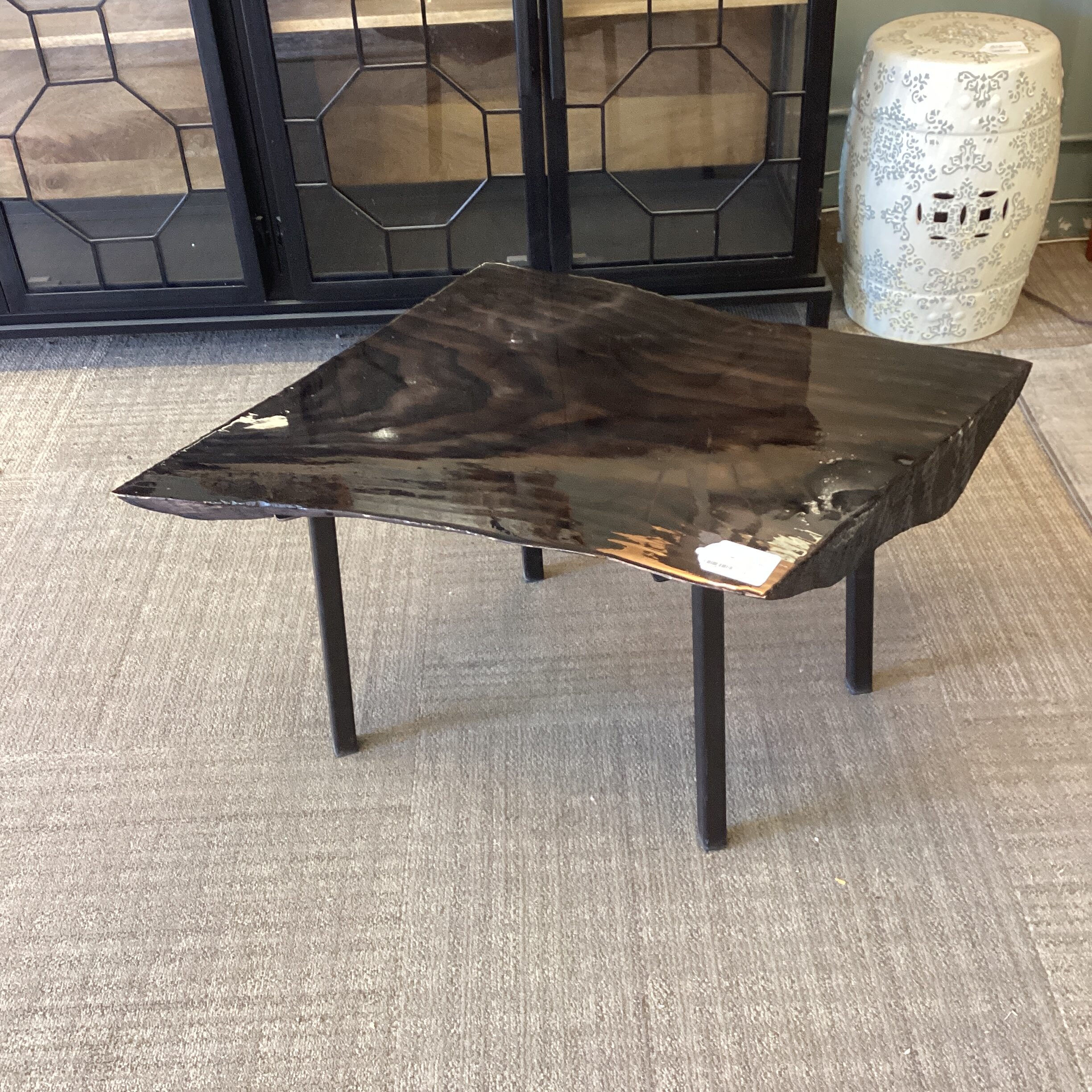 dark live edge coffee table