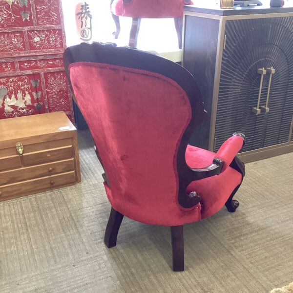 red velvet victorian accent chair