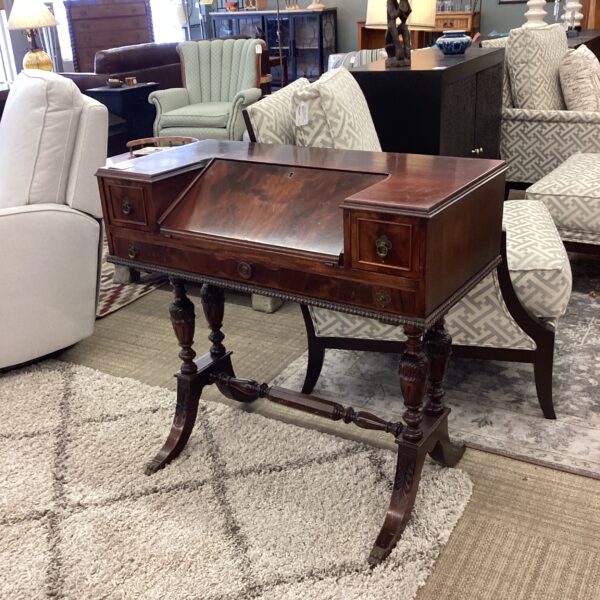 antique mahogany drop front desk w/key