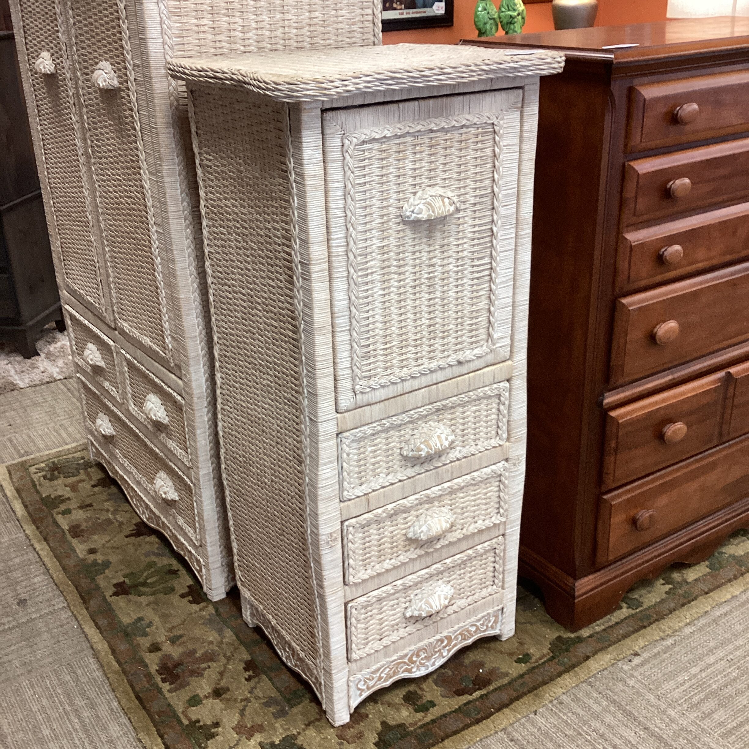 whitewash wicker lingerie chest