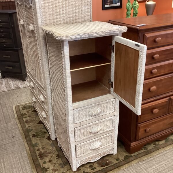 whitewash wicker lingerie chest