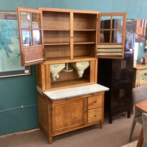 antique hoosier cabinet w/flour bins
