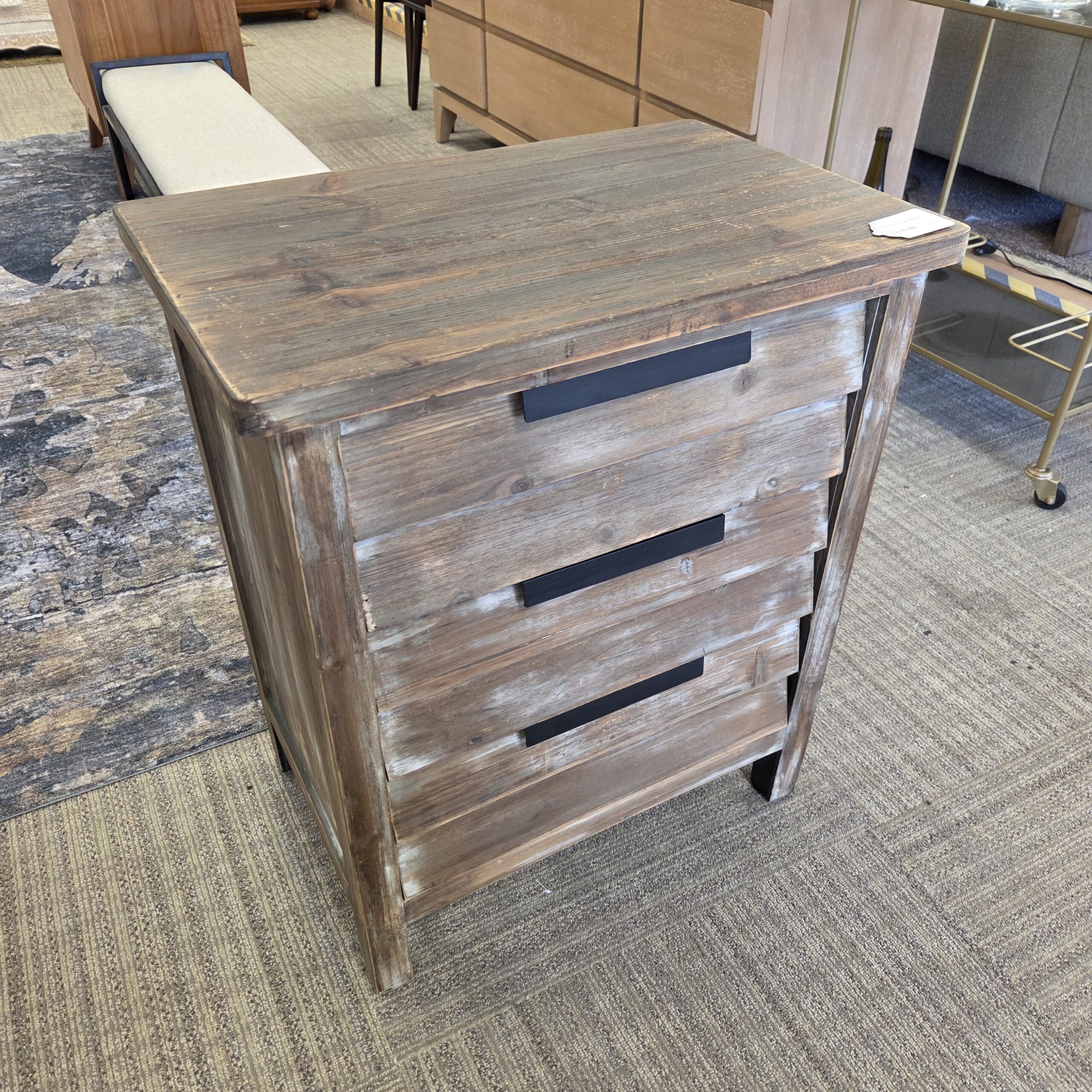 rustic 3drawer nightstand