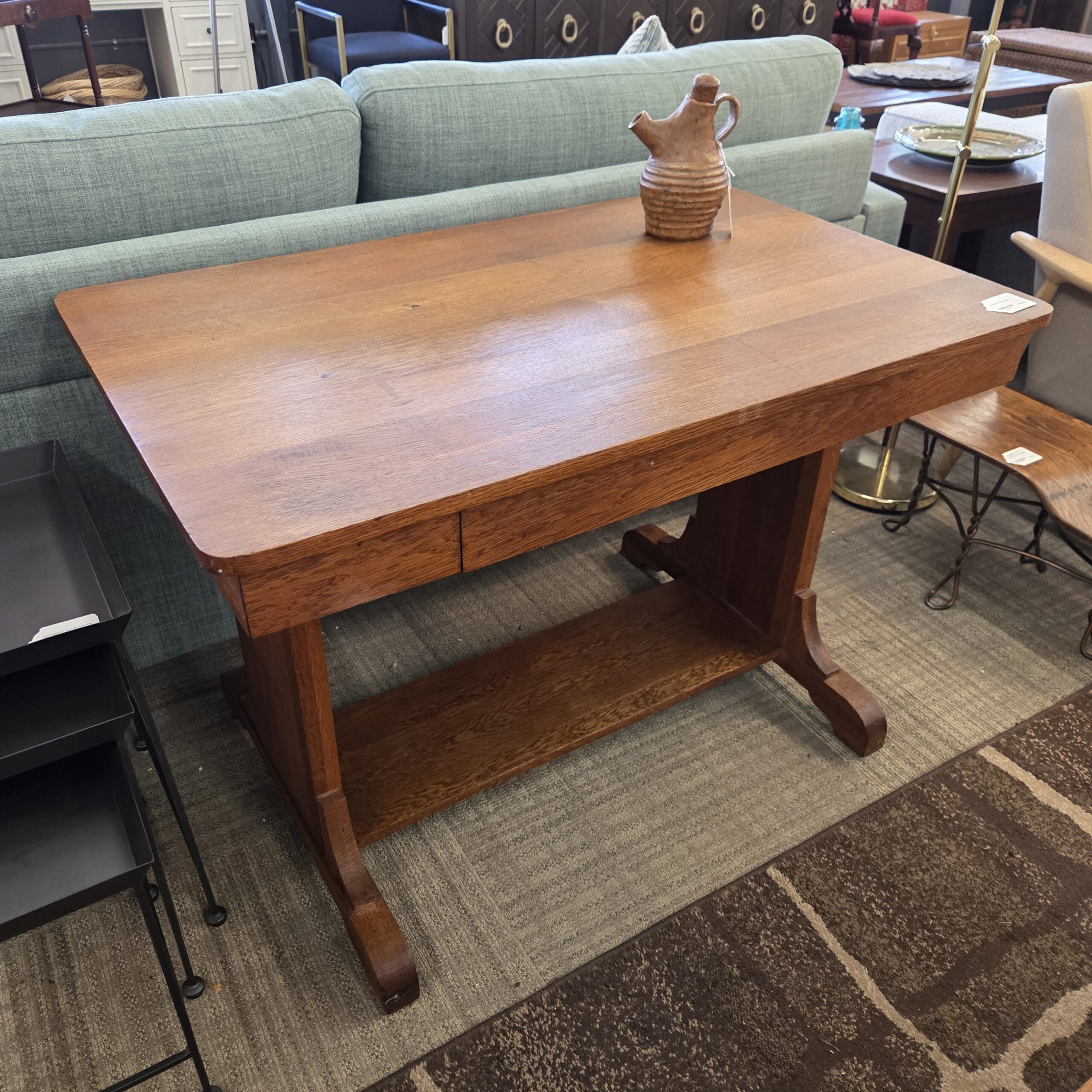 antique library table