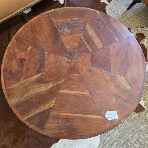 mod round industrial coffee table