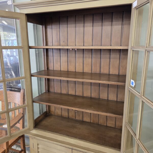 classic green hutch w/glass doors