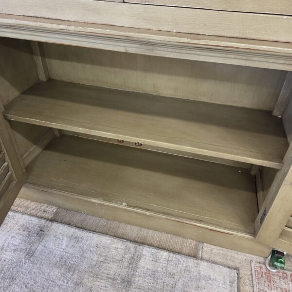 classic green hutch w/glass doors