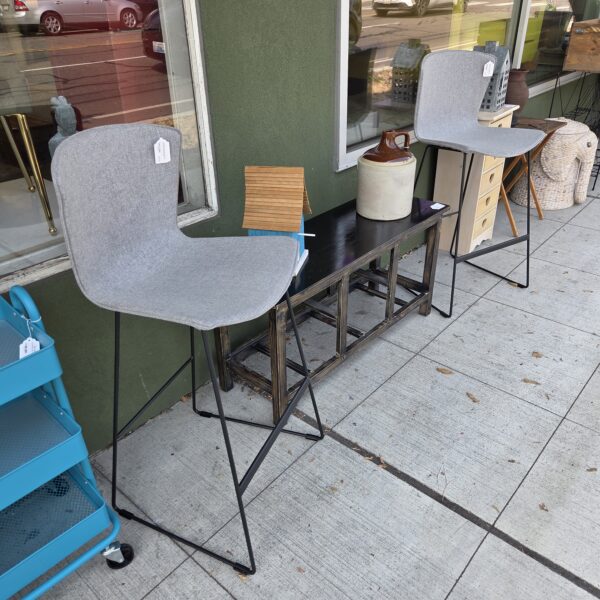 leland grey scoop high back upholstered barstool