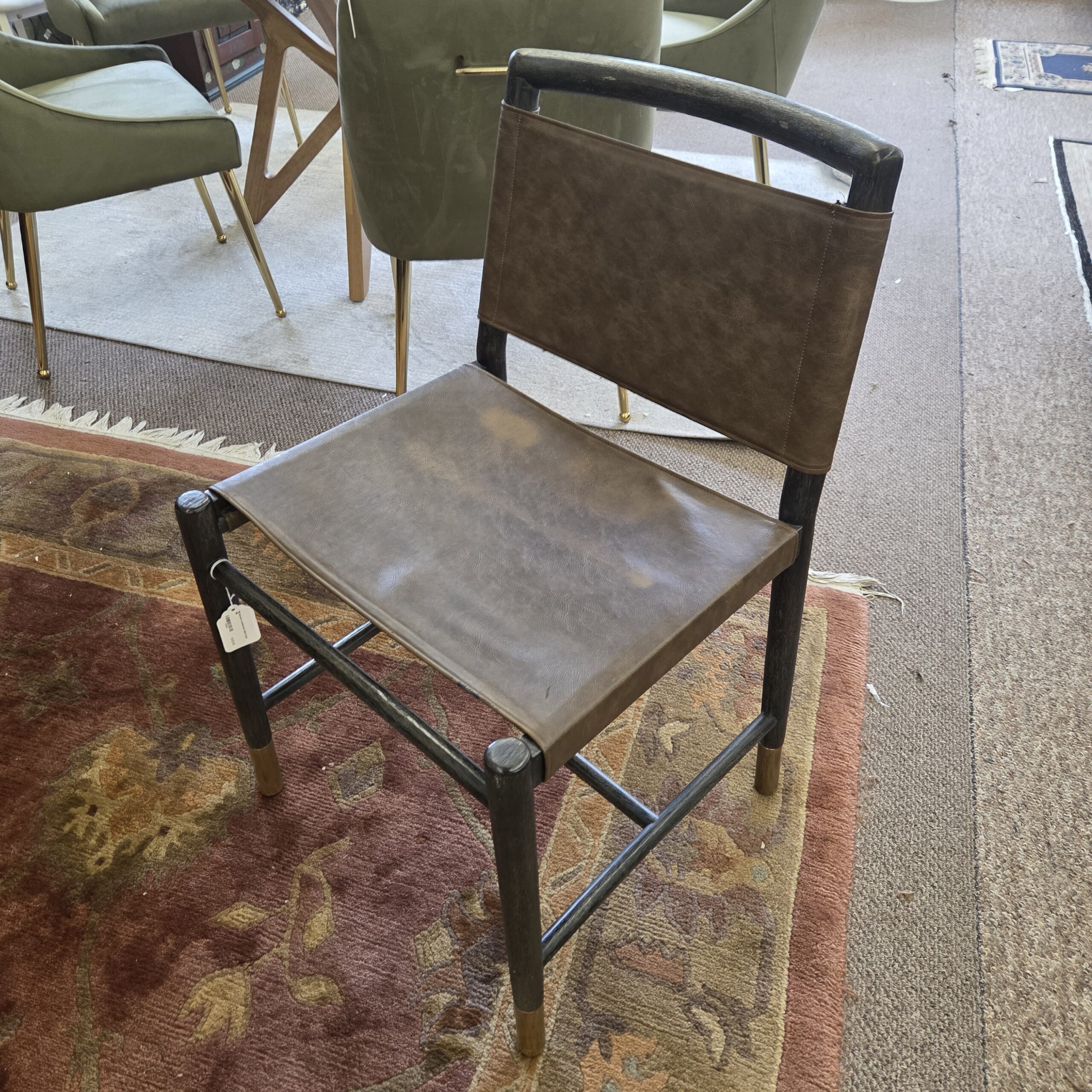 pb brown leatherette side chair
