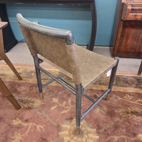 pb brown leatherette side chair
