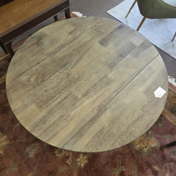 small rustic pedestal dropleaf table