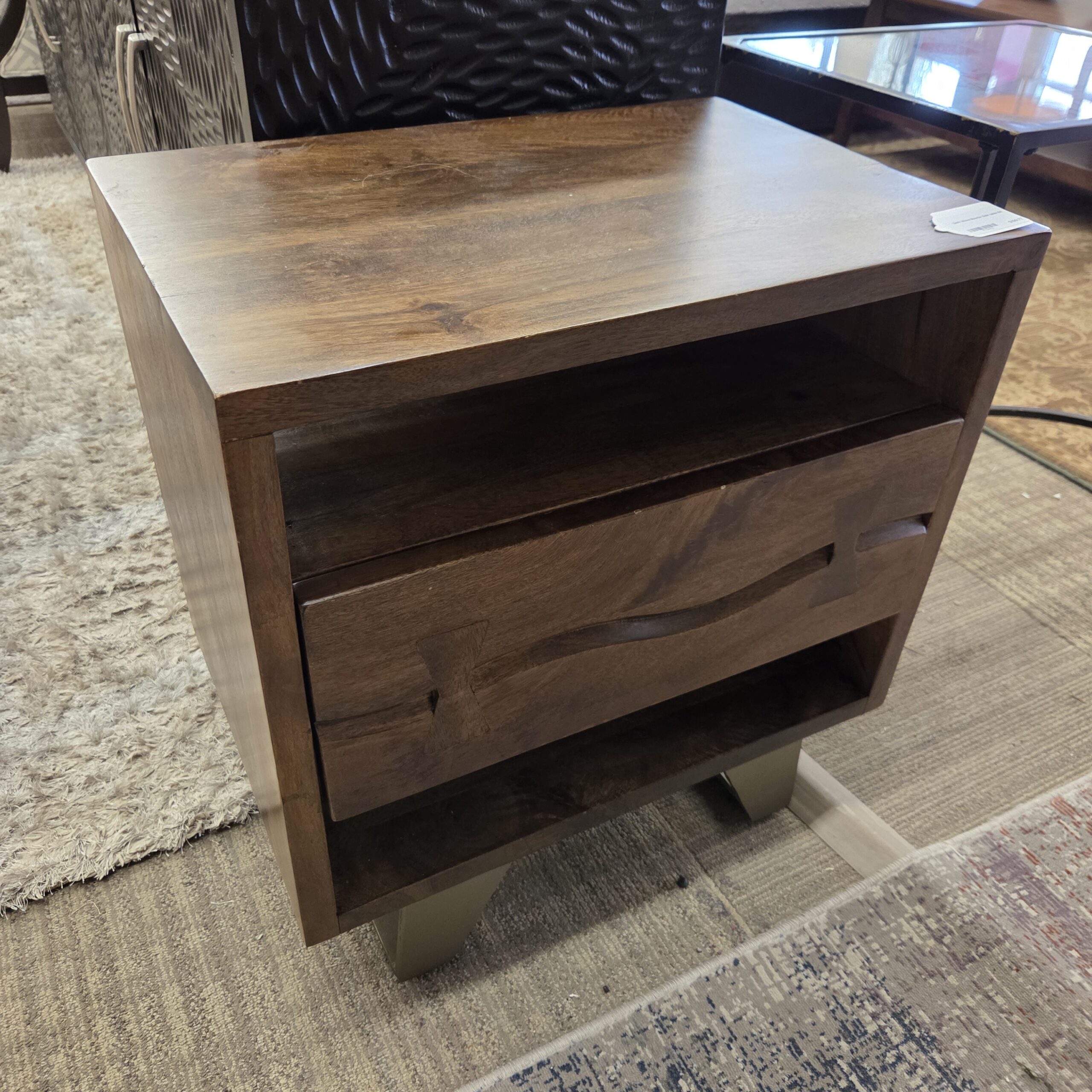 dark wood bowtie side table