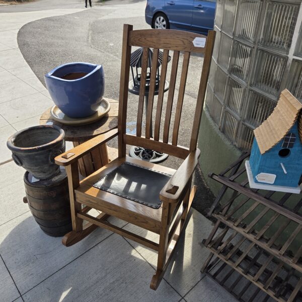 mission style oak rocker
