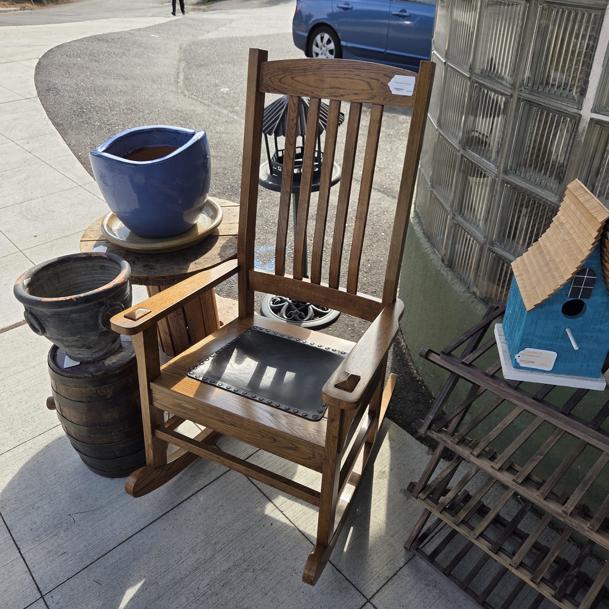 mission style oak rocker