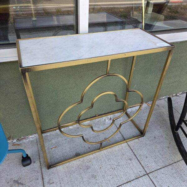 small brass & marble entry console table