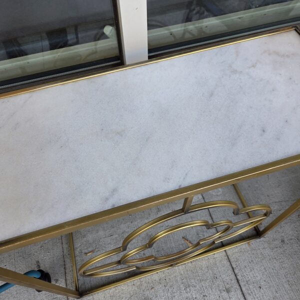 small brass & marble entry console table