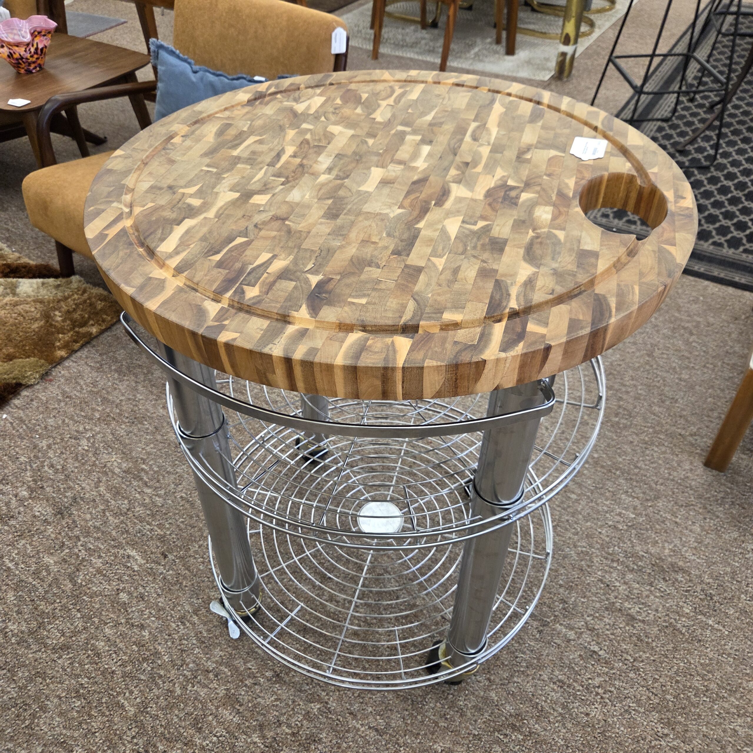 round butcher block rollin kitchen island