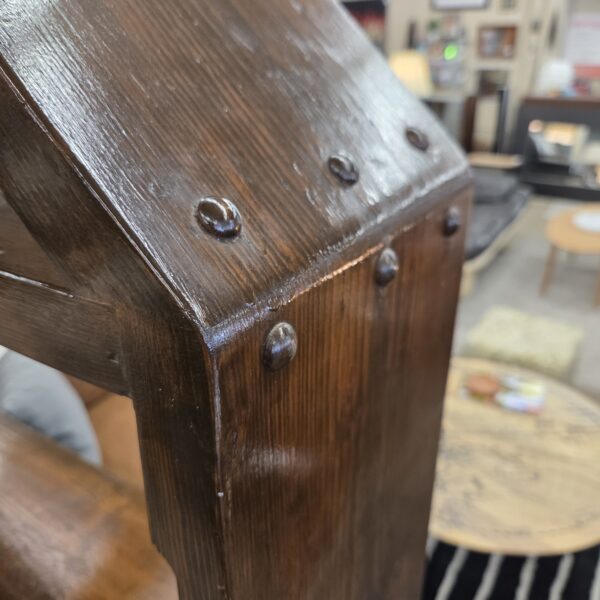 vintage chunky carved pediment bookcase