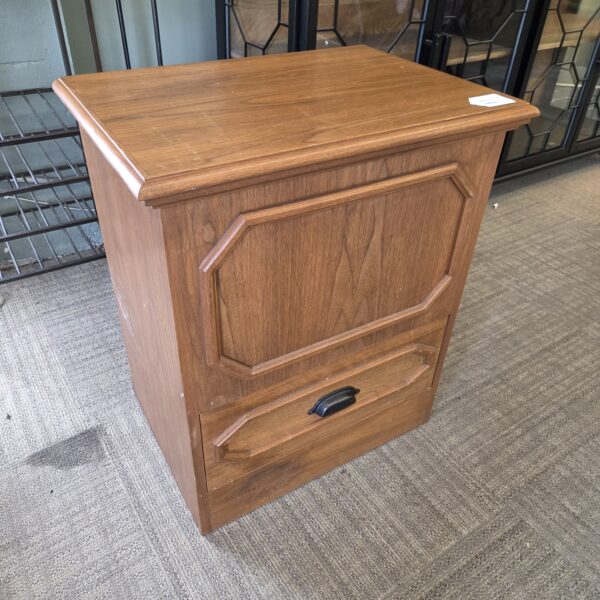 vintage lift top record cabinet w/drawer