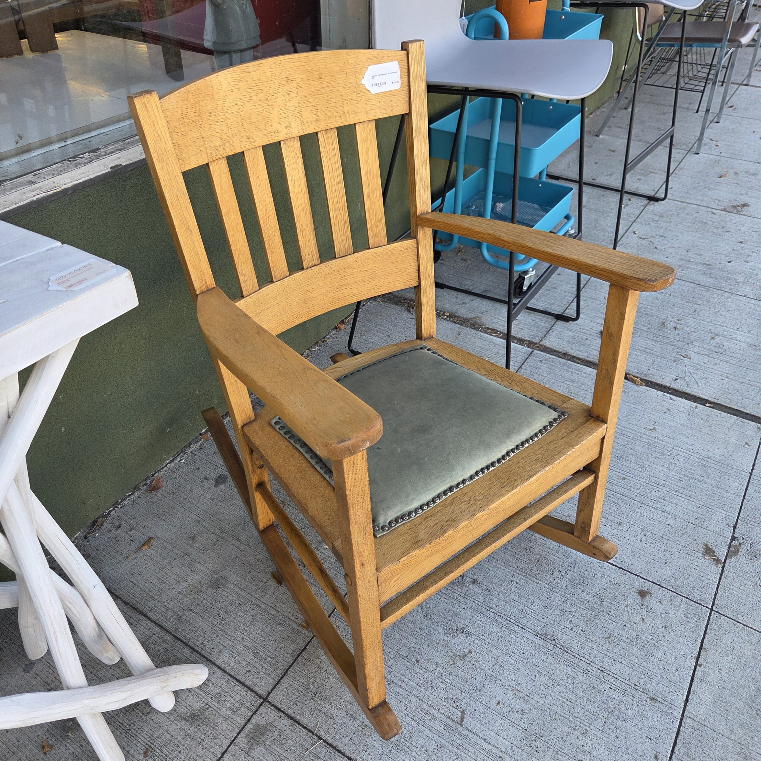 golden oak mission style rocker