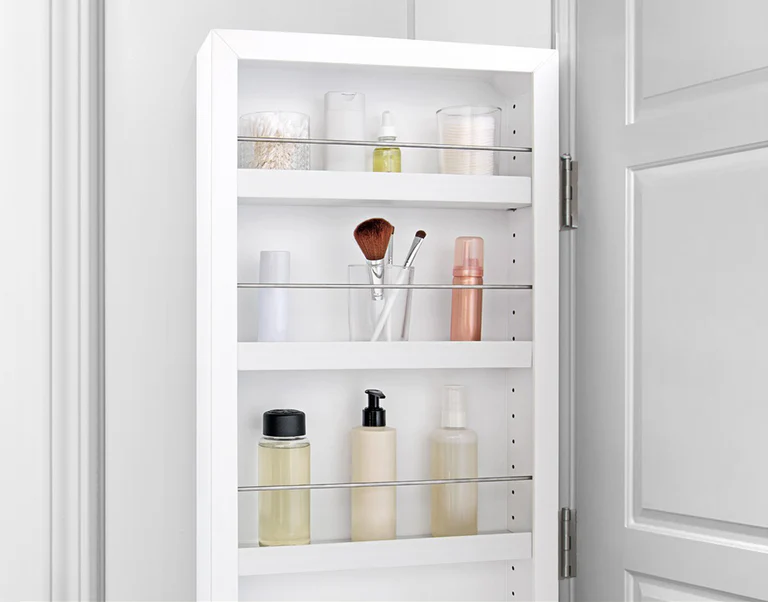 door hinge hung full length mirror w/shelves door hinge hung full length mirror w/shelves