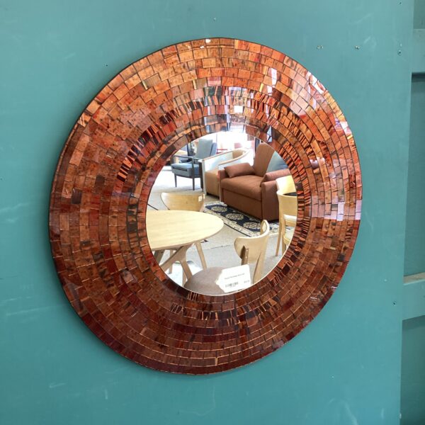 round tile design mirror